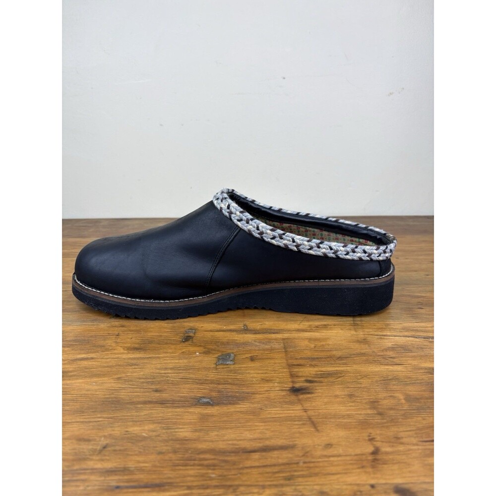 Simple Shoes Original Clog Black Leather Braided Trim Mule Men 14 M Women 16 - Picture 13 of 13